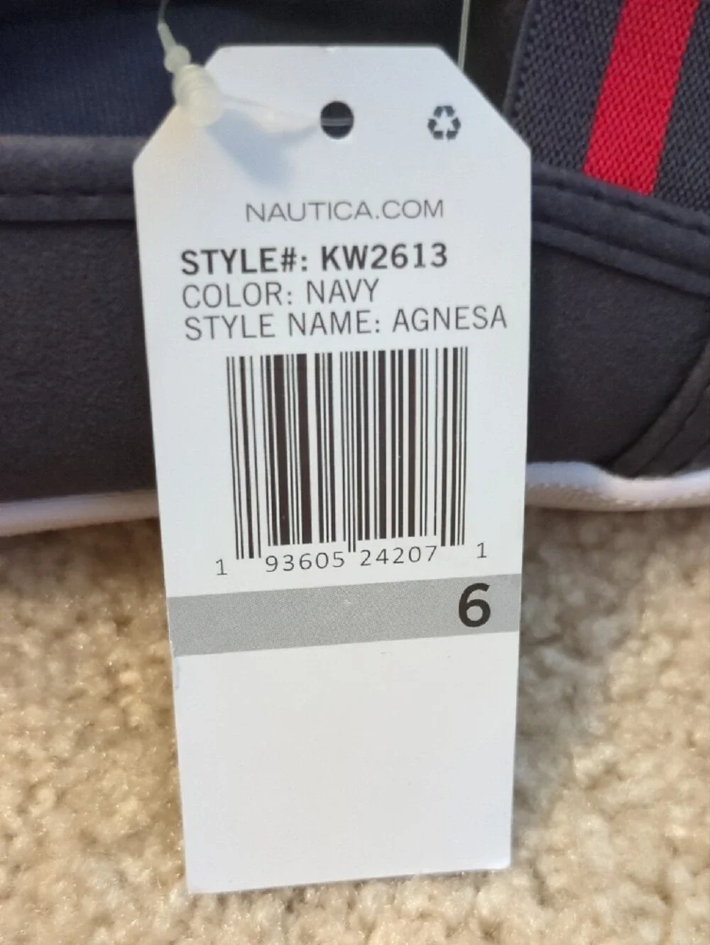 Nautica Navy Slip-On Sneakers with Red Stripe